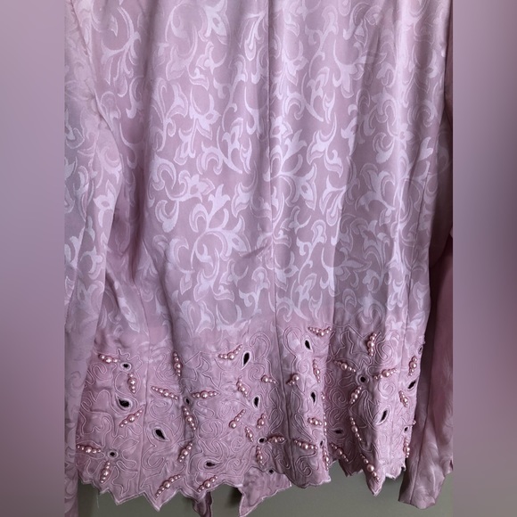 IN THE MOOD Pink Embellished Cocktail Blouse Jacket  Size 14 - Picture 2 of 2